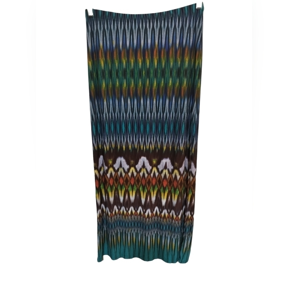 (SK61) Cato Multicolor Geometric Elastic Waist Maxi Skirt Size Small